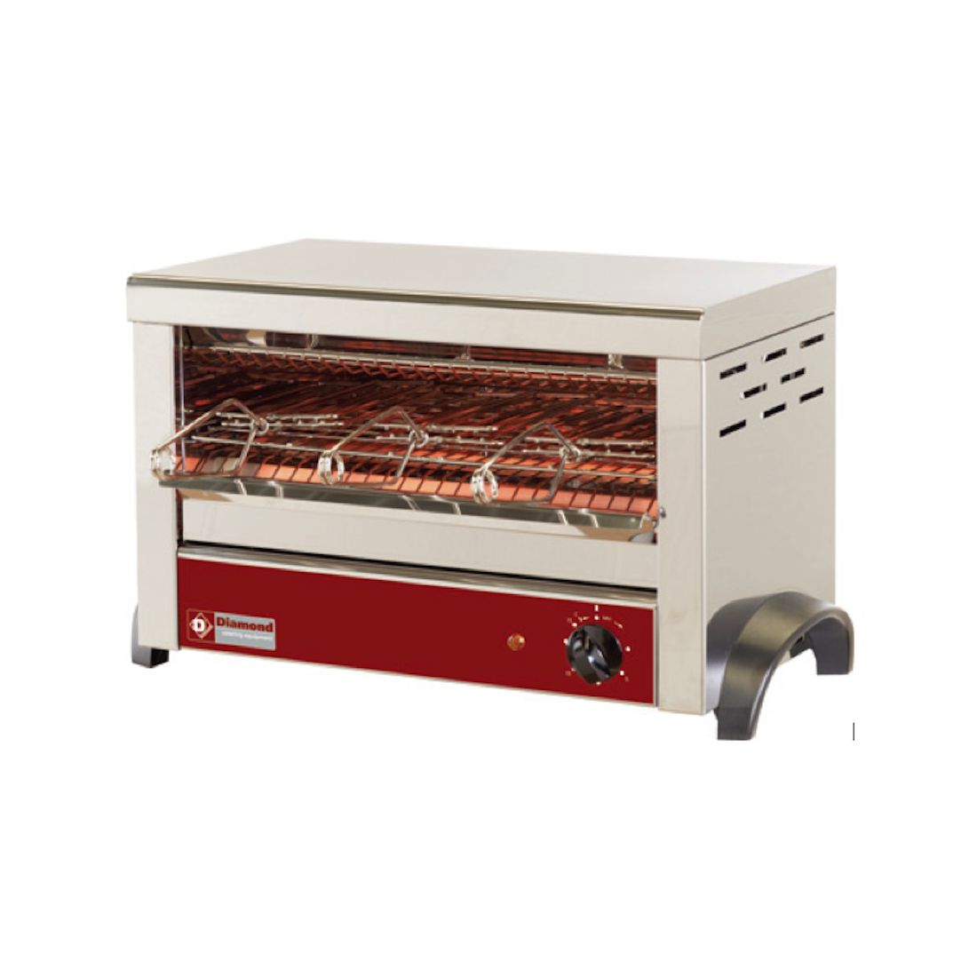 Toaster professionnel 220 V 1 étage - Diamond - 3 pinces à tube quartz - Minuterie 15 min_0