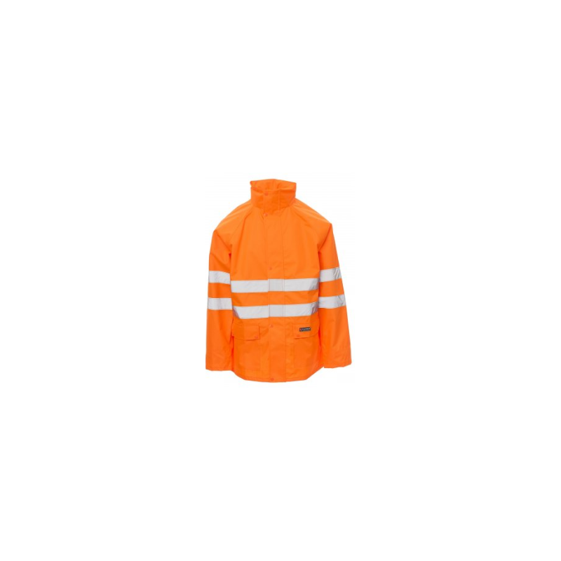 Veste de pluie haute visibilité - Hurricane Jacket orange fluo 02001S - bandes 3M et coutures thermo-soudées_0