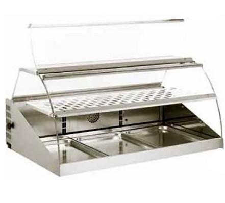 Vitrine chauffante de marché - Maintien des plats à température - 2 parties modulaires - Capacité 3 bacs GN 1/1_0
