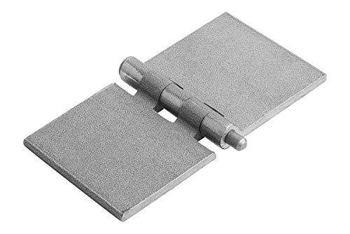 Charnière soudée K1140 - acier poli - 80 x 40 mm - pour machines, meubles et portes_0