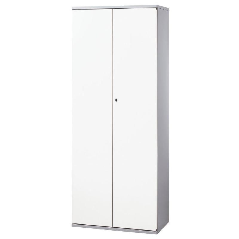 ARMOIRE MÉTAL STARTING - A PORTES BATTANTES - H. 198  X  L. 80 CM - CORPS ALU - PORTES BLANC