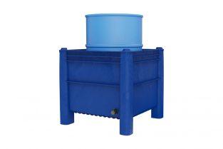 Bac de rétention pour fût - 1 baril vertical - 310 litres - 800x800x740 mm_0