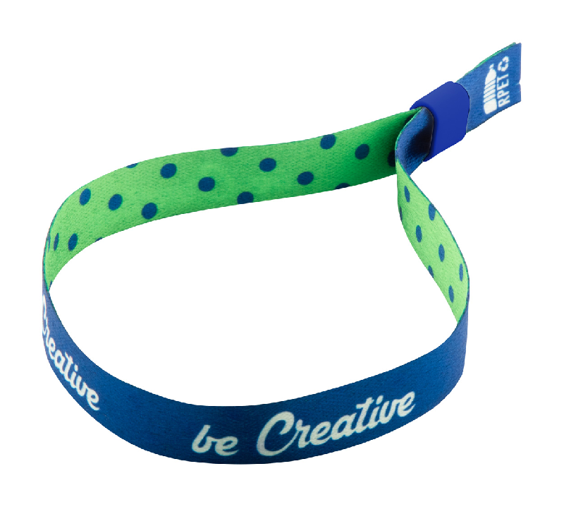 Bracelet festival personnalisable - polyester RPET - fermoir de sécurité coloré - impression sublimation double face_0