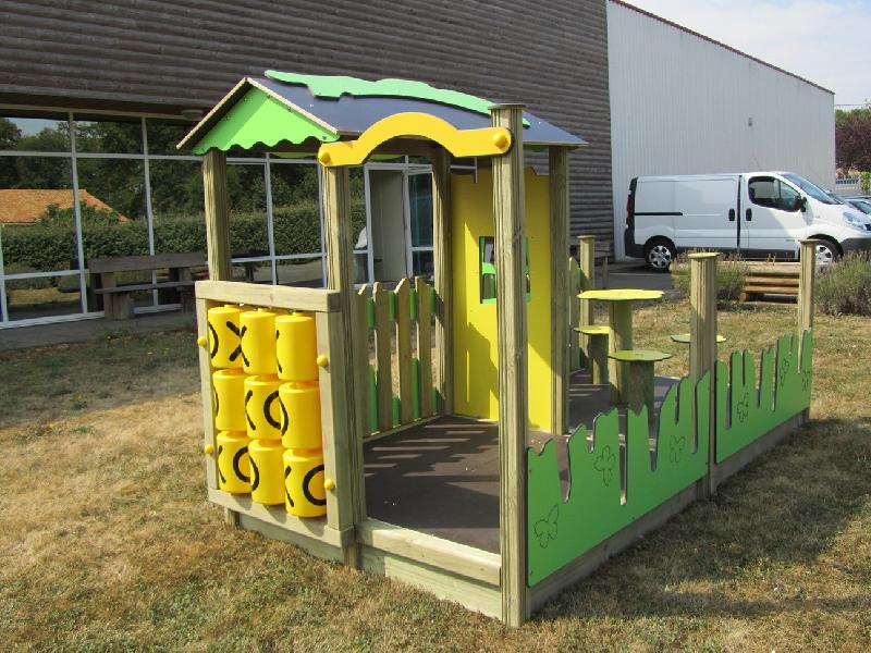Cabane Mississippi avec terrasse - jeu Morpion pour enfants_0