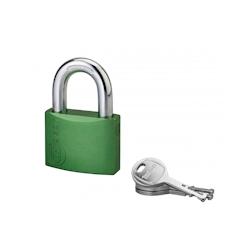 Cadenas à clé Colorful, laiton, intérieur, anse acier, 50mm, 3 clés - THIRARD - multicolore 3150269281157_0