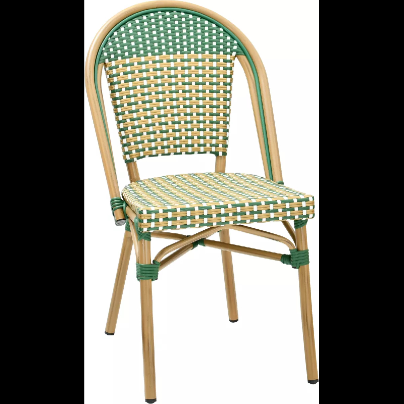 Chaise de restaurant YZEURE - Aluminium et rotin avec tressage nylon_0