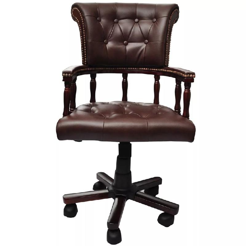 FAUTEUIL CHAISE CHAISE DE BUREAU EN CUIR MÉLANGÉ MARRON 0502056_0