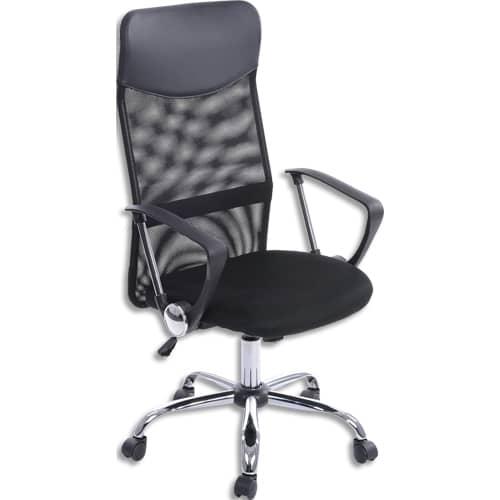 Fauteuil de bureau ergonomique au design moderne, assise noire et dossier en résille_0