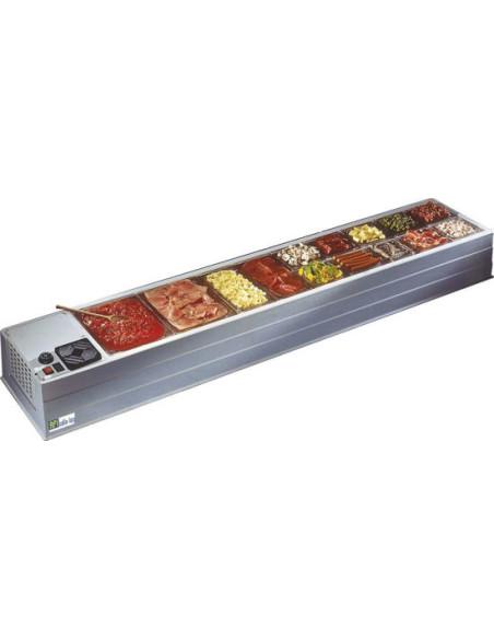 Saladette à poser réfrigérée 10 bacs GN 1/3 - Thermostat digital - Référence : PR10/3_0