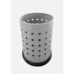 Stil Casa corbeille intérieure, acier peint perforé, Ø 24xh. 40 cm, bord de protection du sol en plastique, 15 litres, gris. - F441512_0