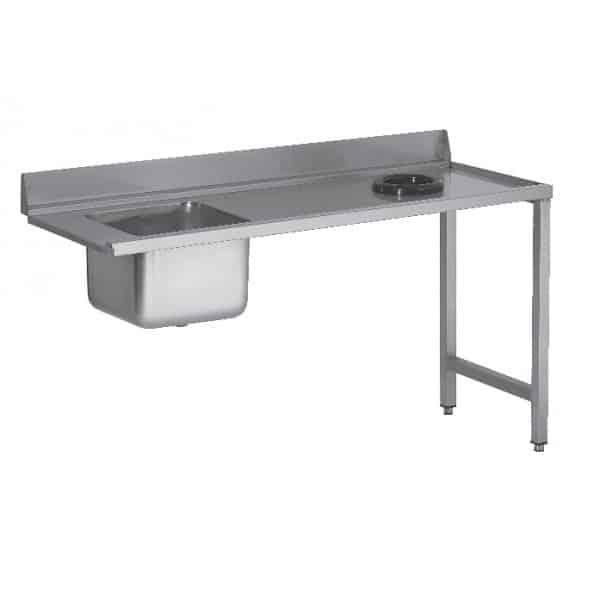 Table d'entrée lave vaisselle avec 1 bac à droite du LV avec TVO (Longueur, mm: 1600 - Réf TVO-TELVD-16-1)_0