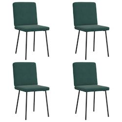 VidaXL Chaises à Manger Lot De 4 Vert Foncé Velours - vert 8721158567338_0