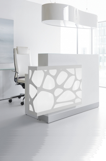 Banque d'accueil design Organic - couleur blanche - inspiration nature_0