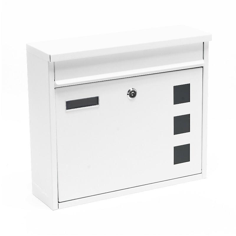 BOITE POSTALE BOITE AUX LETTRES MURALE DESIGN AVEC CLÉS 36 X 32 X 11,5 CM BLANC 16_0000104_0