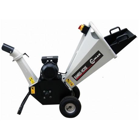 Broyeur de végétaux électrique 230V - 2,2kW - 8cm - LUMAG HC10E avec goulotte orientable et housse de protection_0