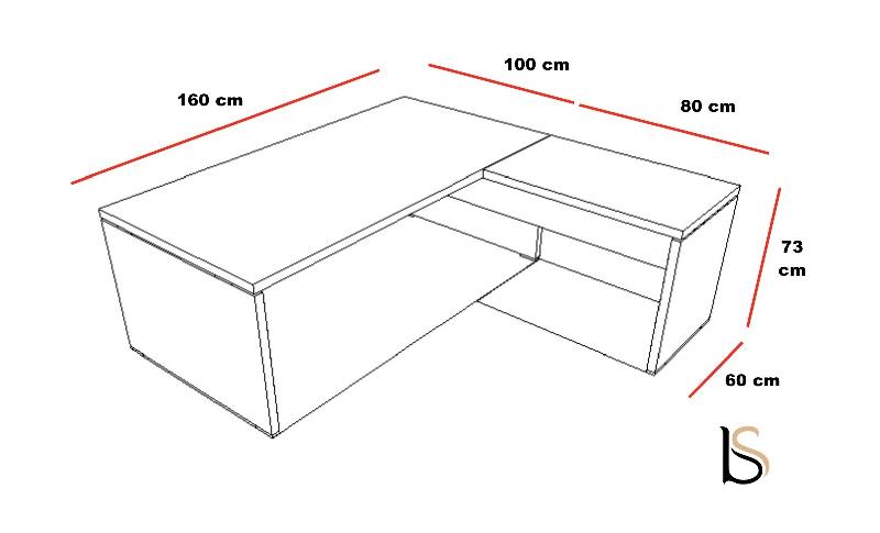 Bureau de direction avec retour TAK - Mobel Linea - 160, Chêne veiné_1