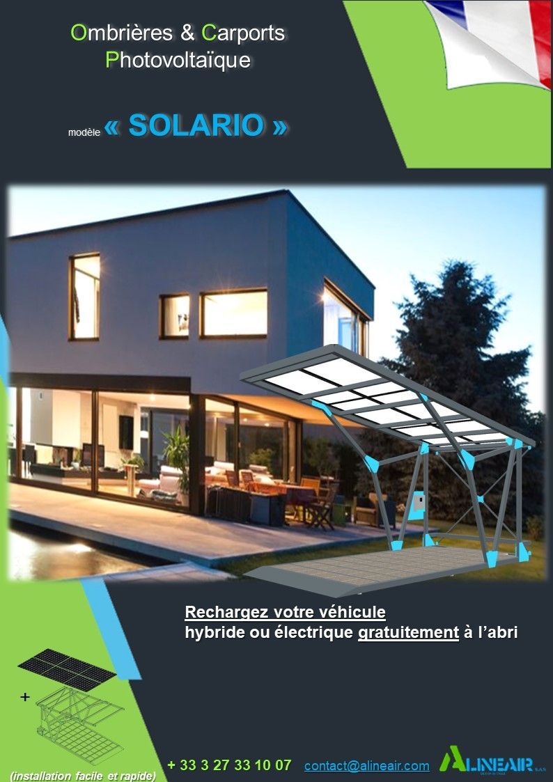 Abri voiture avec panneau solaire