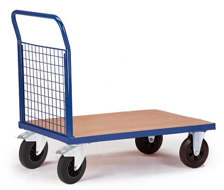 Chariot manuel à dossier grillagé - fond bois - 4 modèles disponibles - charge jusqu'à 500kg_0