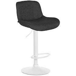 CLP Tabouret de bar Solon blanc Noir /Velours - noir textile 326119_0