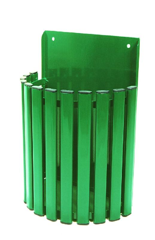 Corbeille Ushuaia - 30 litres demi-ronde en acier - coloris vert_0