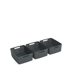 Curver - JUTE RECYCLING boîte de rangement M 12L, set de 3, deep shadow gris - gris plastique 251444_0