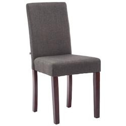 Décoshop26 - Chaise de salle à manger x1 design moderne en tissu gris foncé et pieds en bois marron 10_0002029 - marron 3000250797979_0