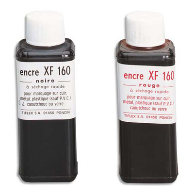 ENCRE TIFLEX À TAMPON GRASSE POUR TIMBRES MÉTALLIQUES - FLACON DE 125ML - NOIR