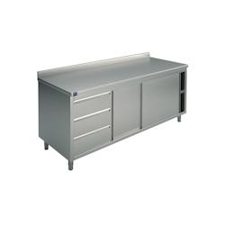 Meuble Inox avec Tiroir et Dosseret   Gamme 600          2000x600 x600x850mm VIRTUS GROUP - gris 7864850261669_0