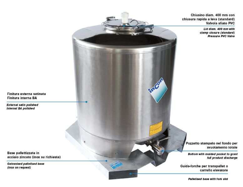 Minitank SBP - Réservoir de stockage industriel - Inox optionnel - Puissard moulé pour évacuation totale_0