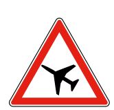 Panneau type A23 - Traversée d'une aire de danger aérien - Signalisation de danger et implantation_0