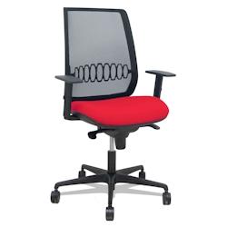 Piqueras y Crespo Silla Alares sincro malla negra bali rojo brazo regulable - rouge multi-matériau 397SM840B350B10B68R65_0