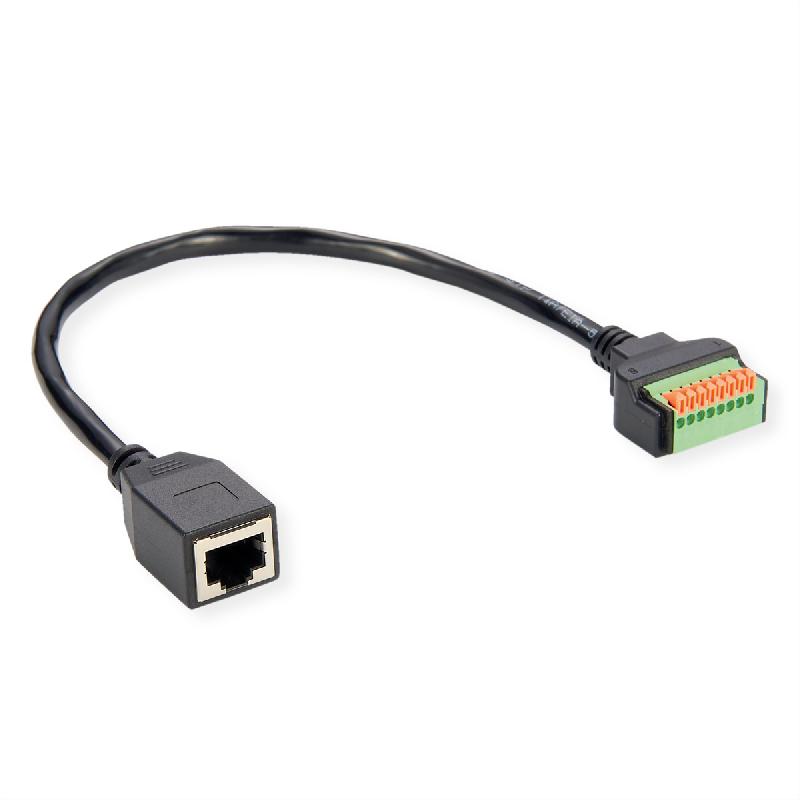 ROLINE Câble adaptateur RJ45 femelle vers bloc terminal, 30 cm_0