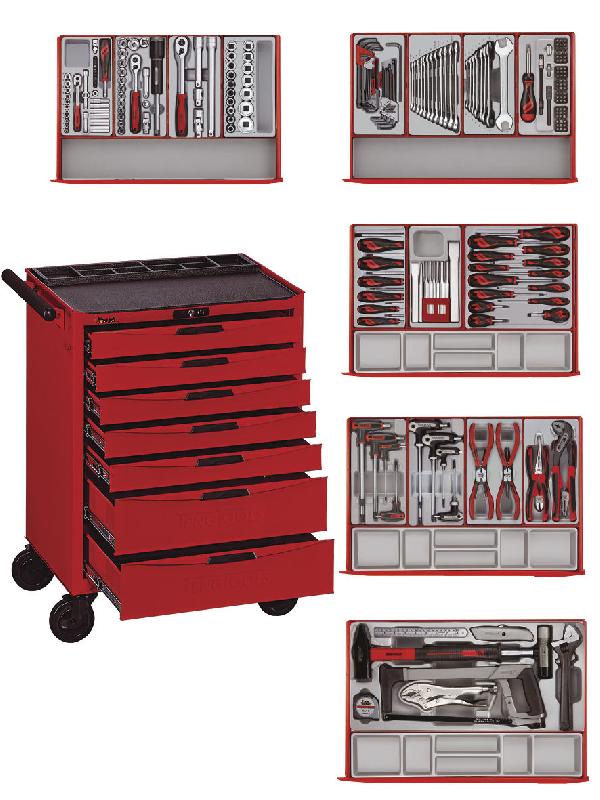 Servante rouge mini master set 7 tiroirs Teng Tools TCMM259N_0