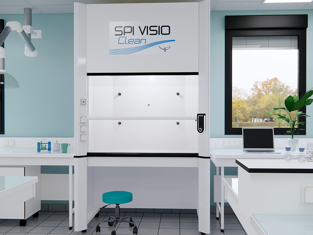 Sorbonne filtrante de laboratoire, conçue pour traiter tout type de polluants gazeux et particulaires générés dans le volume de travail - SPI VISIO CLEAN - Possémé_0