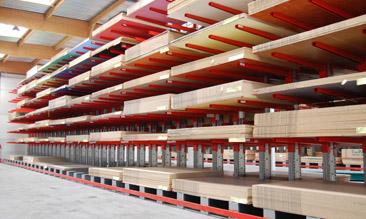 Stockage panneaux sur rayonnage cantilever - grande hauteur - bras 2000 mm - capacité 1 tonne/support_0