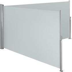 Tectake Paravent rétractable double et extensible avec enrouleur - 160 x 600 cm, gris -402331 - gris polyester 402331_0