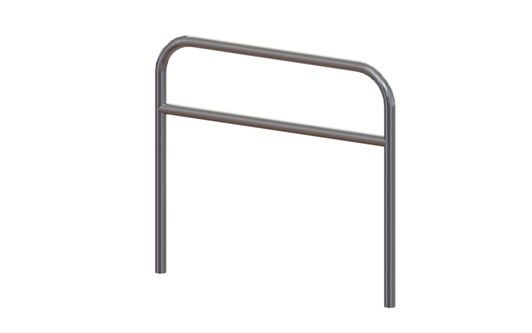 26820900 - Arceau urbain Leon - Velopa - acier inoxydable 316 brossé - entraxe 900 mm - avec lisse intermédiaire_0