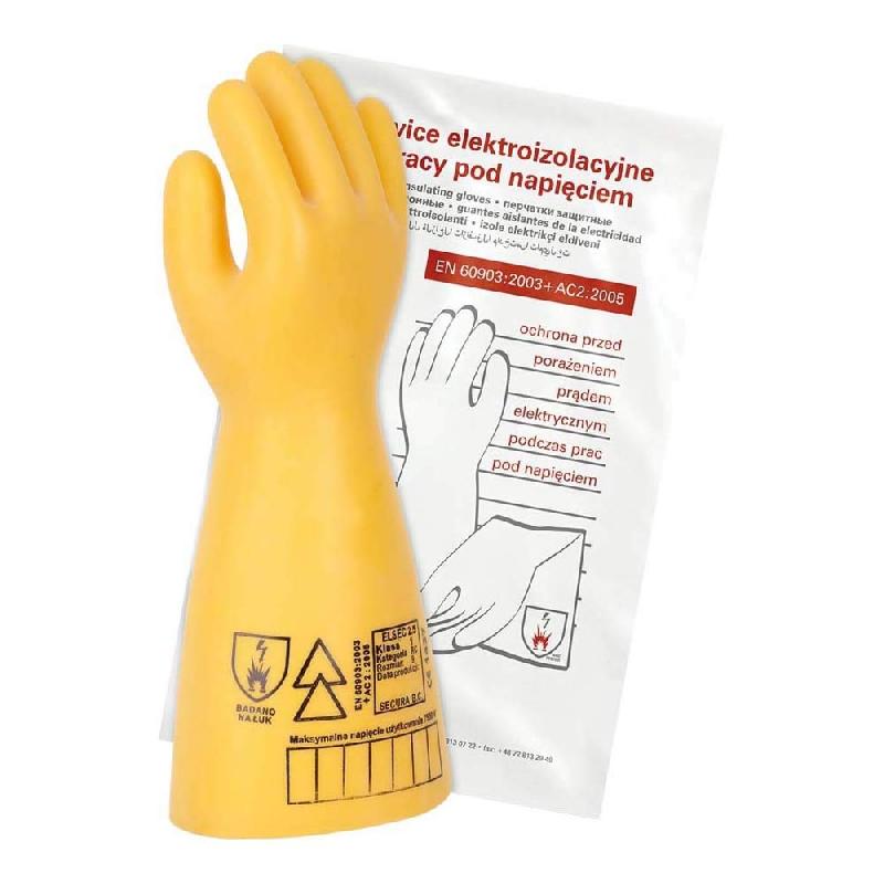 SECURA RELSEC-2-5_10 - Gants isolants électriques en latex, jaunes, 10 tailles, catégorie RC_0