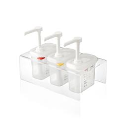 Araven Jeu de 3 distributeurs de sauces Gn1/9 Transparent - transparent plastique polypropylène 01363_0
