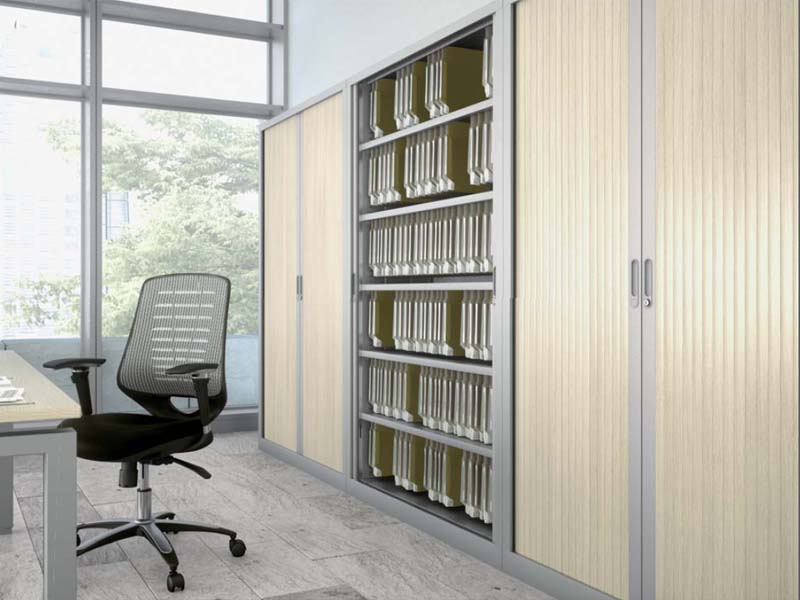 Armoire à rideaux silver - monobloc montée - finition argent et chêne moyen - largeur 120 cm_0