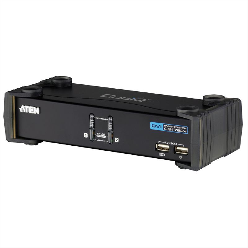Aten cs1762a switch kvm dvi, usb, audio, hub usb, 2 ports_0