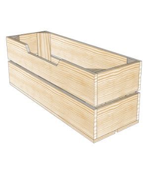 Bh2-pi54 - caisses en bois - SIMPLY A BOX - L18 x H20 x P54 cm - Bac de stockage incliné à 25°_0