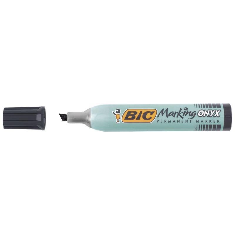 BIC MARQUEUR PERMANENT BIC ONYX MARKER 1591 - POINTE BISEAUTÉE - NOIR - GRAND MODÈLE (PRIX UNITAIRE)