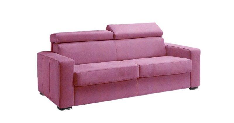 CANAPÉ EXPRESS MELBOURNE  COUCHAGE 120 CM MATELAS 18 CM VELOURS  ROSE_0