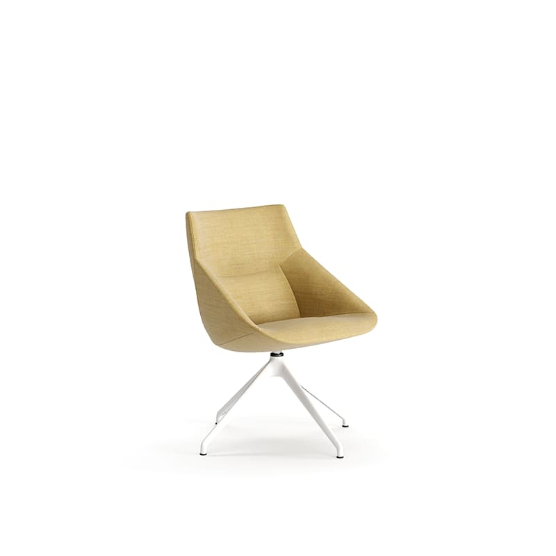 Chaise tapissée pied pivotant en métal BOW_0