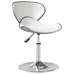Décoshop26 - Chaise de salle à manger hauteur réglable en PVC blanc pied en acier chromé DEC025034 - blanc 3000255033560_0