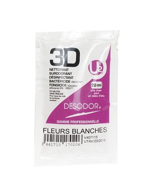 Dosettes sols 3D - Détergent, Désinfectant, Désodorisant - Parfum Fleur Blanche - Carton de 250 doses_0