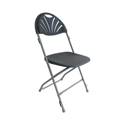 Erica - chaise pliante extérieur et empilable en plastique - gris/gris - Vif Furniture_0