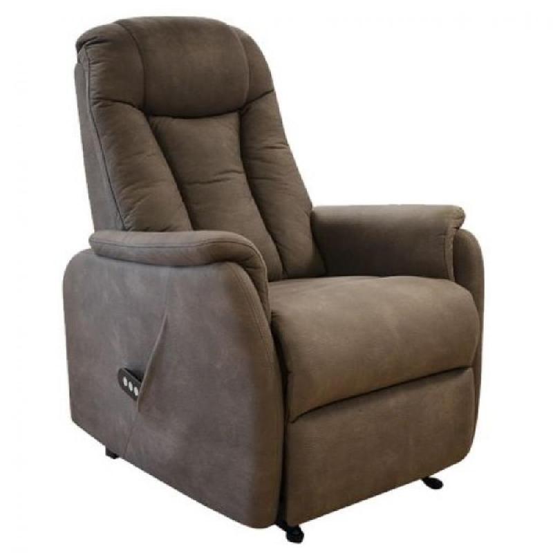 FAUTEUIL RELAX RELEVEUR NERSAC BI-MOTEUR MICROFIBRE BRUN TAUPÉ_0