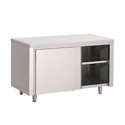Gastronoble Gastro M Armoire de travail 1600x700x880mm avec portes coulissantes et 1 étagère - 5050984692154_0